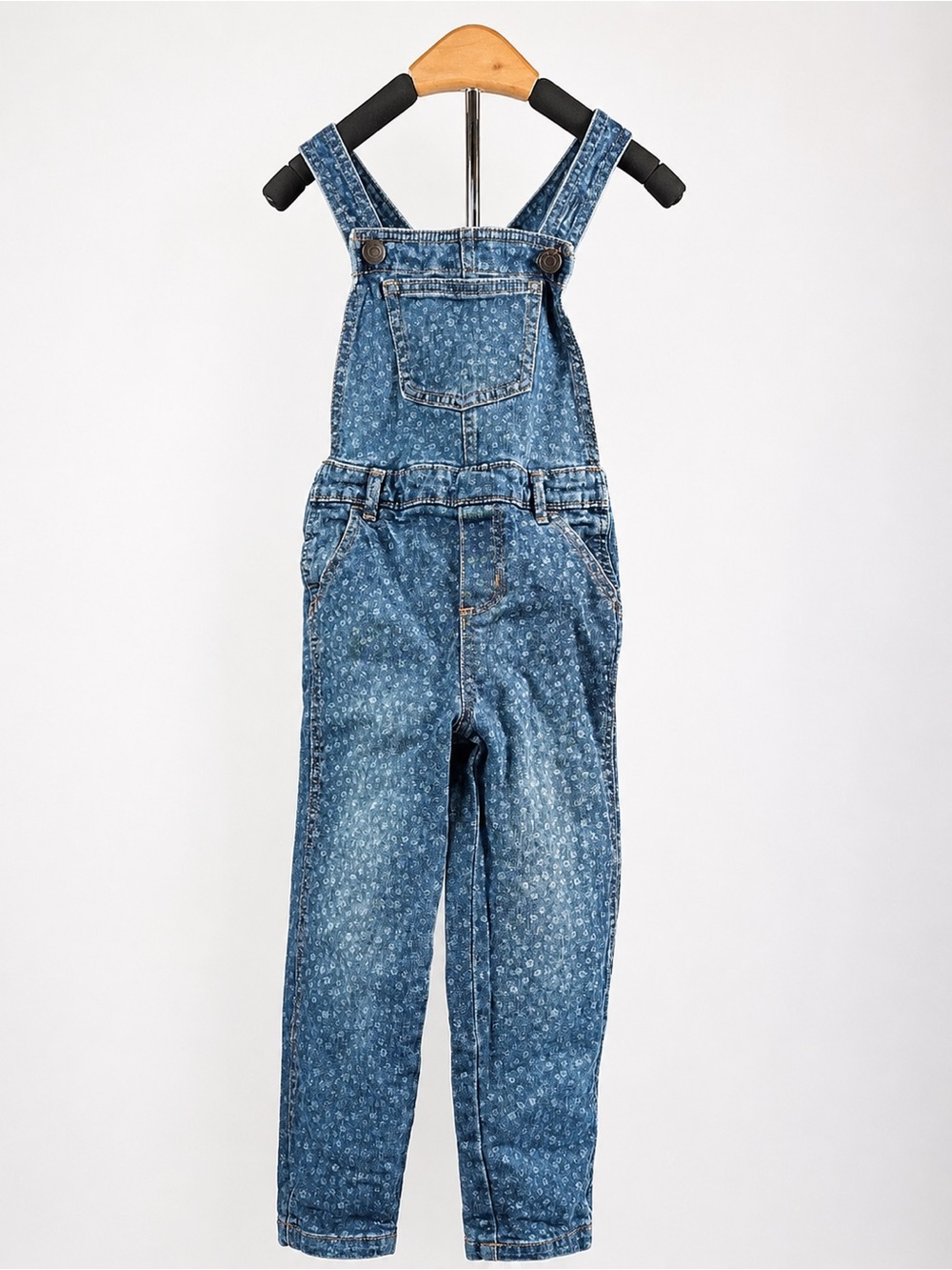 Old Navy Girls Floral Denim Overalls Size 5